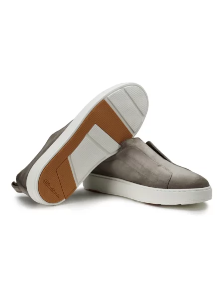 Sneakersy Santoni zamszowe wsuwane szare