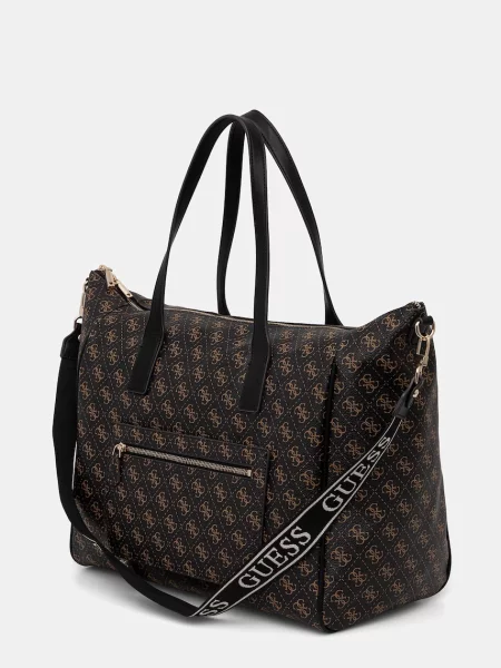 Кожаная сумка шоппер Guess