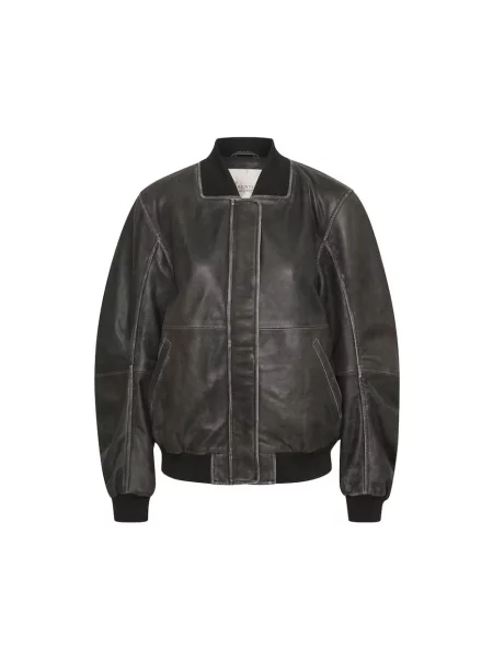 Kurtka skórzana My Essential Wardrobe retro szara