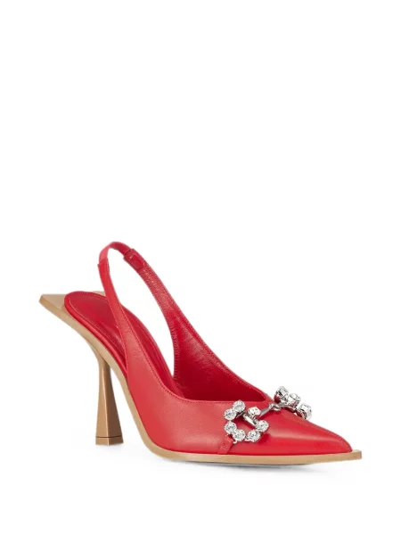 Pantofi cu toc God Save Queens slingback roșu