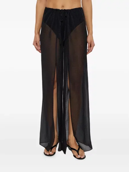 Pantaloni Balmain din șifon negru