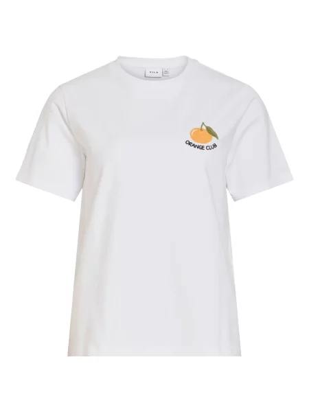 VILA Tricou VINORA oliv / portocaliu / negru alb