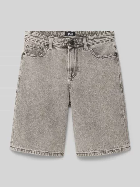 Szorty jeansowe o kroju baggy z wpuszczanymi model ALEX' Jack & Jones czarne