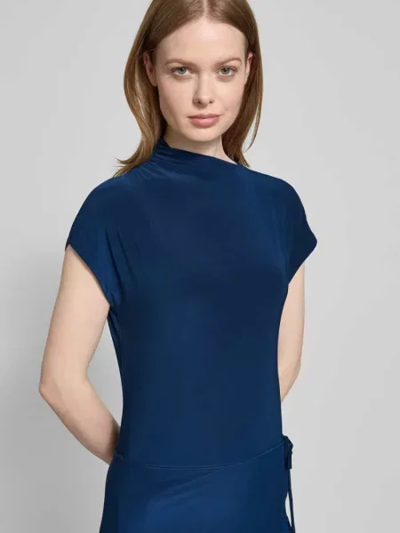 Calvin Klein Sukienka Z Dżerseju W Stylu Kopertowym blau granatowa
