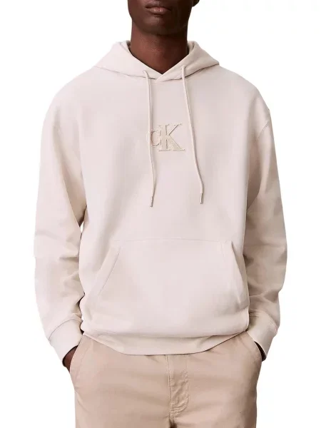 Hoodie Calvin Klein s kapuco bež