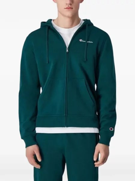 Hanorac cu glugă Champion cu autograf verde