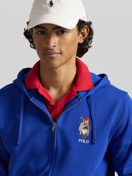 Bluza rozpinana krój regular fit z nadruk polo bear Polo Ralph Lauren niebieska