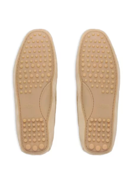 Pantofi loafer Car Shoe cu funde din piele de căprioară maro