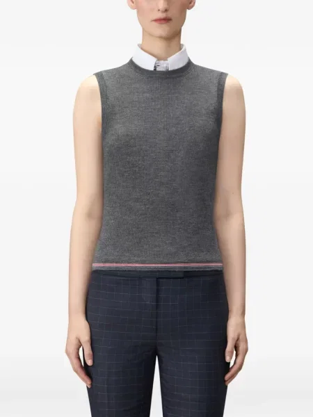 Top Thom Browne cu dungi gri