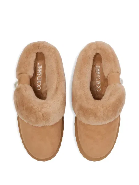 Papuci de casă Jimmy Choo maro
