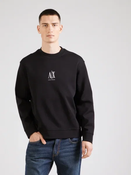 ARMANI EXCHANGE Mikina FELPA / biela čierna