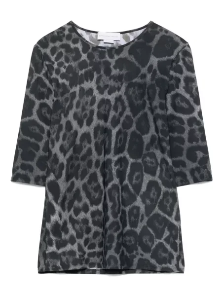 Tricou Stella Mccartney cu imagine cu model leopard gri