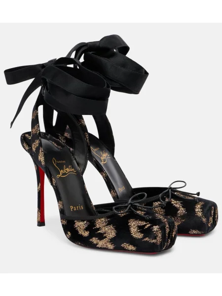 Pantofi cu toc Christian Louboutin de catifea negru