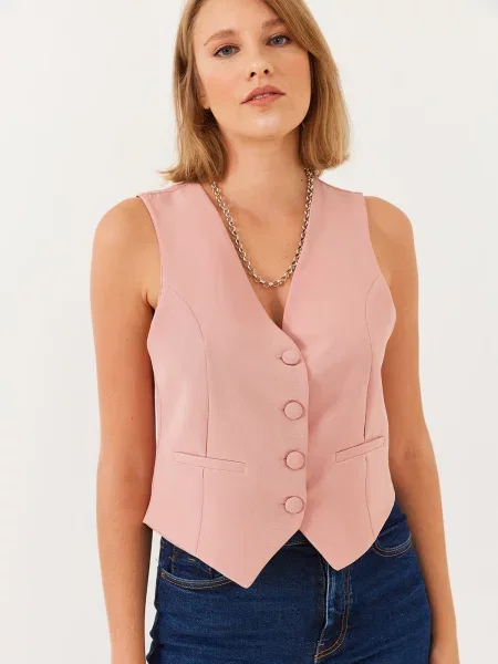 Bianco Lucci Vestă pal roz