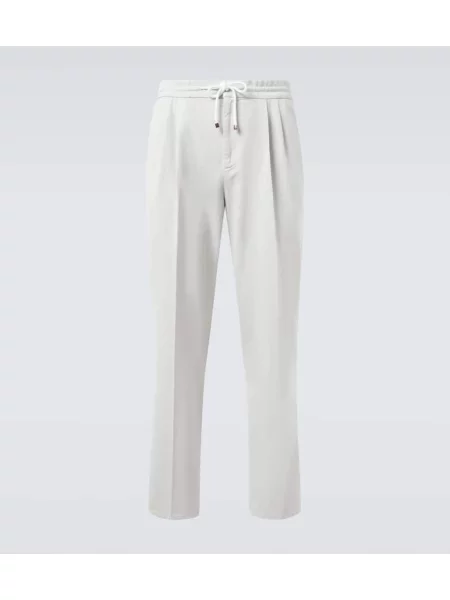 Manšestrové kalhoty Brunello Cucinelli béžové