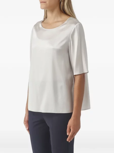 Scurt top Max Mara din satin alb