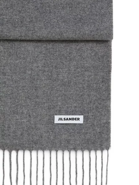 Fular Jil Sander de lână gri