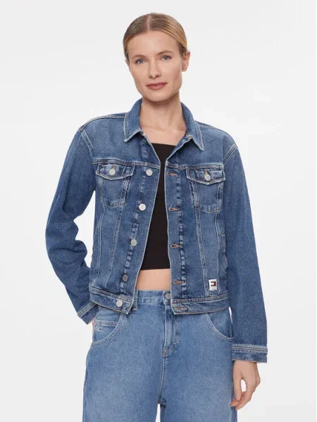 Tommy Jeans Geacă de blugi Mom Fit albastru