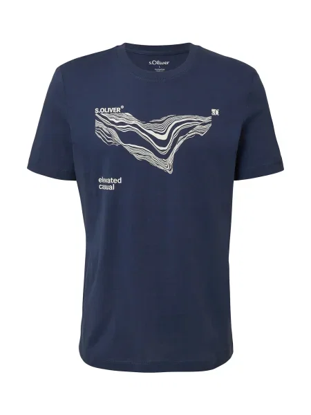 S.Oliver Tricou bleumarin alb