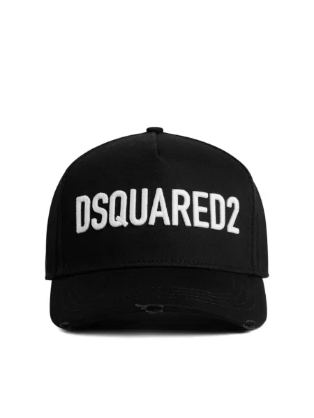 Czapka z daszkiem Dsquared2 z logo w miejskim stylu czarna