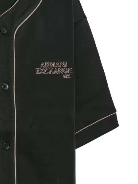Cămașă Armani Exchange cu broderie negru
