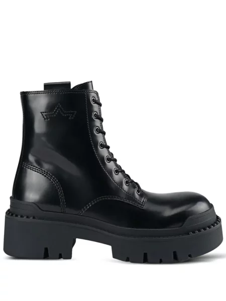 Botine Ash cu șireturi din dantelă negru