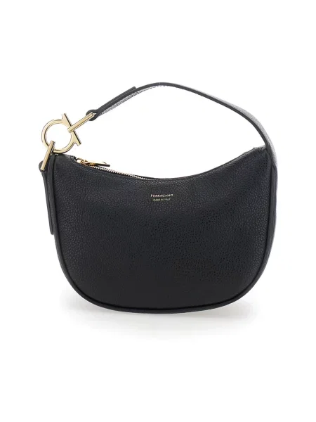 Top Ferragamo skórzany czarny