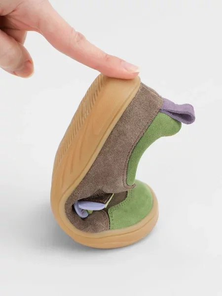 Дитячі Кросівки повсякденні OSIK Barefoot Glibbo Earthy Green Mini шкіра/замша зелений