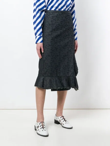 Zavinovací džínová sukně Comme Des Garçons Pre-owned modré