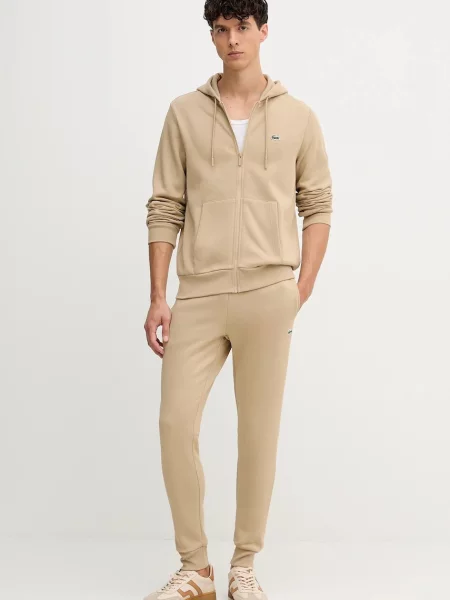 Спортивні штани Lacoste однотонна бежевий
