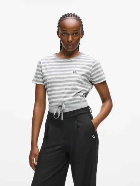 Karl Lagerfeld Tricou gri alb