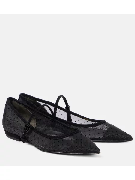 Pantofi cu toc Tory Burch din piele de căprioară negru