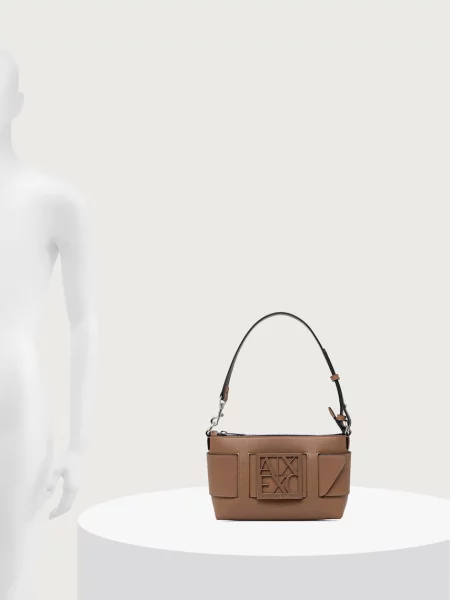 Кожаная сумка хобо Armani Exchange
