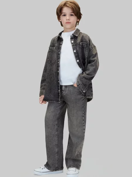 Calvin Klein Jeans риза за деца от черно