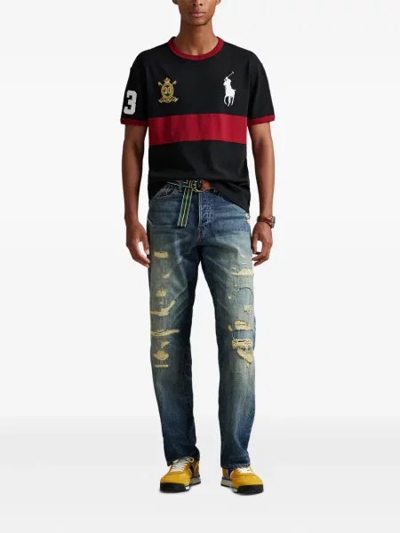 Ριγέ polo Polo Ralph Lauren με κουκούλα με αυτόγραφο λευκό