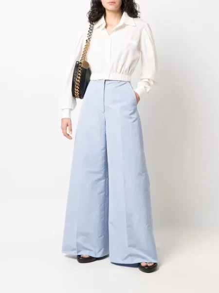 Plačiakojis kelnės Stella Mccartney mėlyna