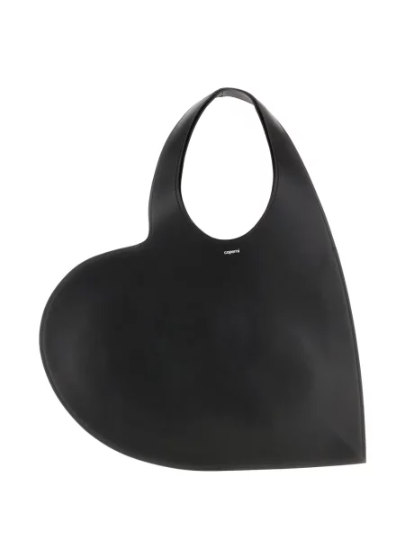 Geanta de piele Coperni din piele cu motiv cu inimi negru