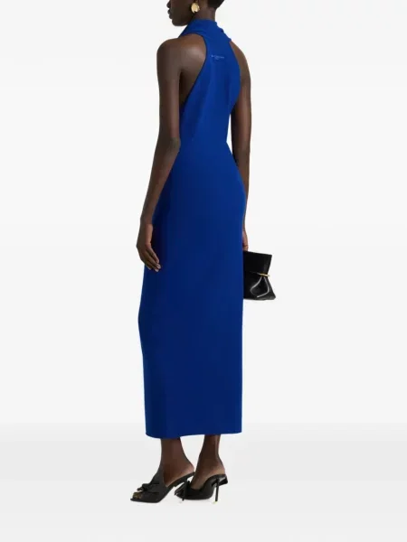 Lung rochie Givenchy de lână drapată albastru