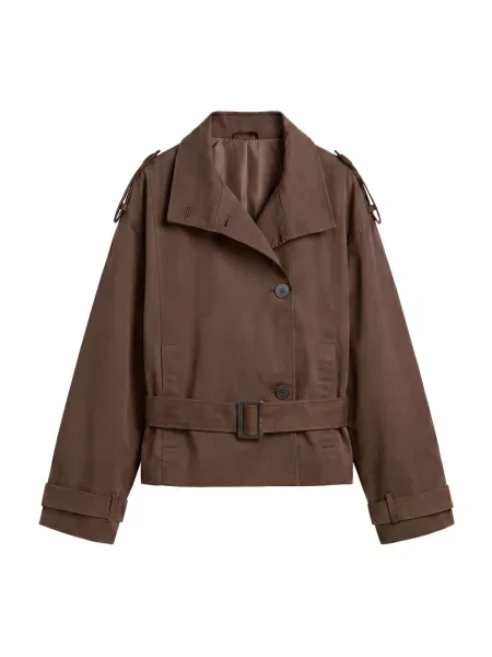 Pull&Bear Palton de primăvară-toamnă maro