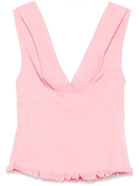 Top Marques'almeida z frędzli różowy