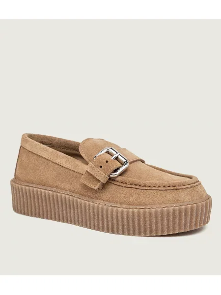 Weekend MaxMara Pantofi loafer Wkanavetta | piele întoarsă bej