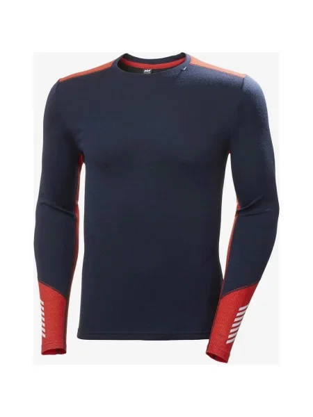 Helly Hansen Lifa Merino Midweight Crew koszulka termoaktywna z długimi rękawami w kolorze granatowym S niebieska
