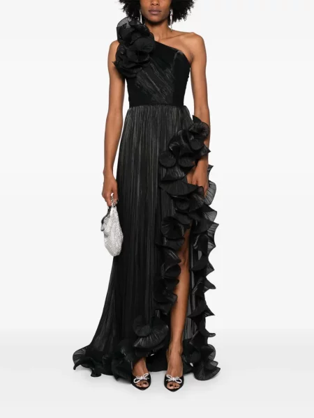 Rochie maxi Ana Radu cu volane de costum negru