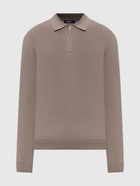 Шелковое поло Stefano Ricci серое