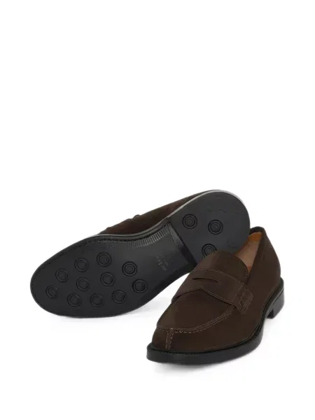 Pantofi loafer Kiton din piele de căprioară maro