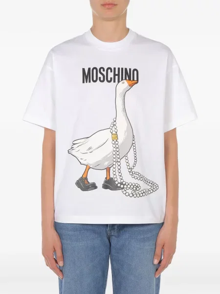 Tricou Moschino din jerseu alb