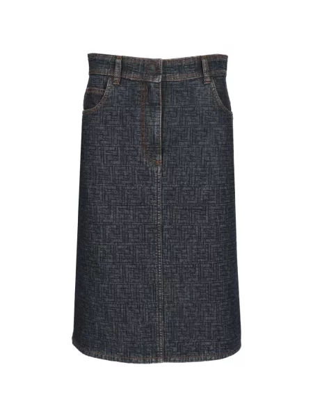 Fustă din denim Fendi albastru