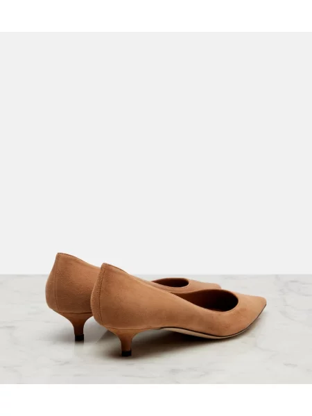 Pantofi cu toc Jimmy Choo din piele de căprioară bej