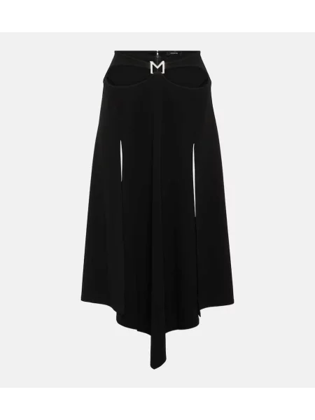 Asimetrično midi krilo Mugler z avtogramom črna