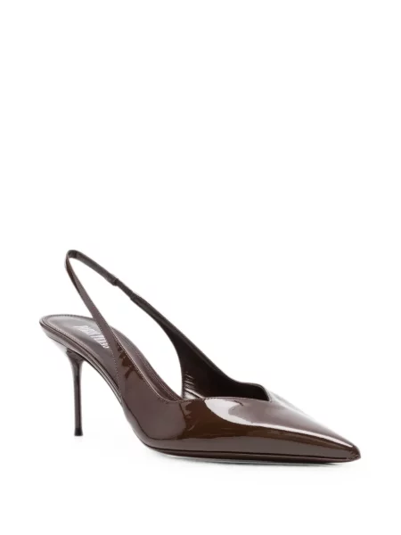 Pantofi cu toc Paris Texas din piele slingback maro